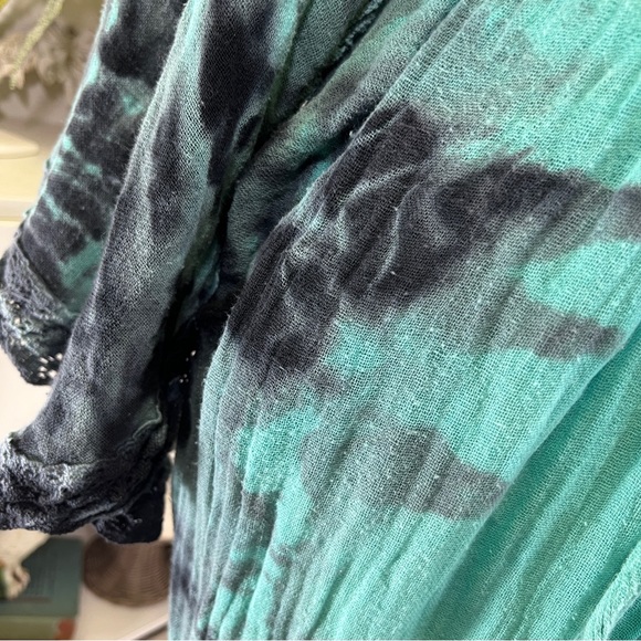 Jens Pirates Booty Blue and Black Cotton Gauze Wide Arm Jumpsuit - Picture 11 of 15